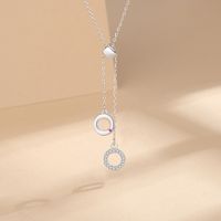 Simple Style Geometric Circle Sterling Silver Pendant Necklace main image 8