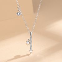 Simple Style Geometric Heart Shape Sterling Silver Plating Inlay Zircon Pendant Necklace main image 1