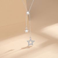 Simple Style Star Sterling Silver Plating Inlay Zircon Pendant Necklace main image 1