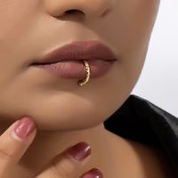 Punk Simple Style Round Solid Color Alloy Lip Stud Nose Ring In Bulk main image 1