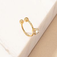 Hip-hop Punk Round Alloy Rhinestones Lip Stud Nose Ring In Bulk main image 5