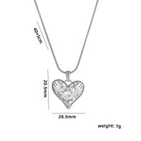 Vintage Style Heart Shape Titanium Steel Plating Inlay Zircon Pendant Necklace sku image 2