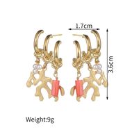 1 Piece Casual Simple Style Irregular Asymmetrical Pearl Plating Stainless Steel Natural Stone 18K Gold Plated Drop Earrings main image 2