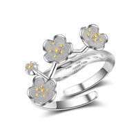 Elegant Lady Flower Copper Plating Silver Plated Rings sku image 1