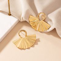 1 Pair Ig Style Commute Sector Plating Alloy Gold Plated Ear Studs main image 6