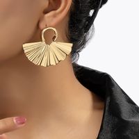 1 Pair Ig Style Commute Sector Plating Alloy Gold Plated Ear Studs main image 4