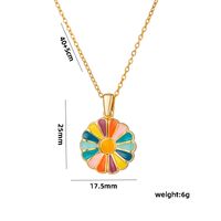 Cute Daisy Steel Enamel Titanium Steel 18k Gold Plated Women's Pendant Necklace sku image 1