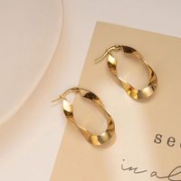 1 Pair Modern Style Classic Style Solid Color Plating Stainless Steel None Gold Plated Earrings main image 3
