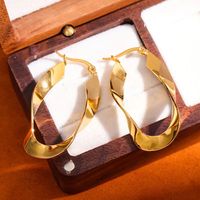 1 Pair Modern Style Classic Style Solid Color Plating Stainless Steel None Gold Plated Earrings main image 4