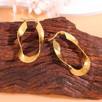 1 Pair Modern Style Classic Style Solid Color Plating Stainless Steel None Gold Plated Earrings main image 1