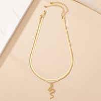 Ig Style Punk Snake Alloy Plating Inlay Zircon Women's Pendant Necklace main image 5