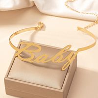 Ig Style Punk Cool Style Letter Solid Color Alloy Plating Gold Plated Women's Choker main image 4