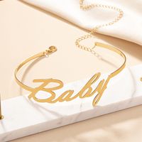 Ig Style Punk Cool Style Letter Solid Color Alloy Plating Gold Plated Women's Choker main image 5