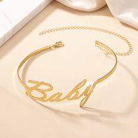 Ig Style Punk Cool Style Letter Solid Color Alloy Plating Gold Plated Women's Choker main image 3