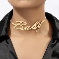 Ig Style Punk Cool Style Letter Solid Color Alloy Plating Gold Plated Women's Choker main image 1