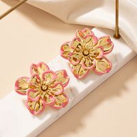 1 Pair French Style Commute Korean Style Flower Stoving Varnish Plating Alloy Ear Studs main image 4