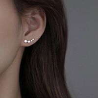 1 Pair Simple Style Shiny Star Solid Color Inlay Alloy Rhinestones Ear Studs main image 1