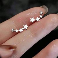 1 Pair Simple Style Shiny Star Solid Color Inlay Alloy Rhinestones Ear Studs sku image 1