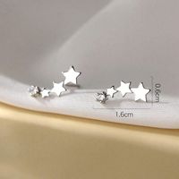 1 Paire Style Simple Brillant Star Couleur Unie Incruster Alliage Strass Boucles D'oreilles main image 2