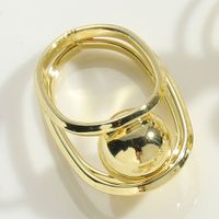 Simple Style Geometric Copper Twist 14k Gold Plated Open Rings sku image 1