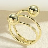 Simple Style Geometric Copper Twist 14k Gold Plated Open Rings sku image 4