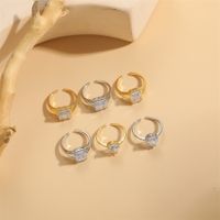 Simple Style Square Water Droplets Rectangle Copper 14k Gold Plated White Gold Plated Open Rings main image 9