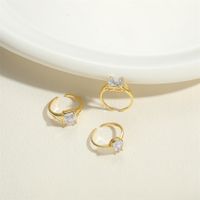 Simple Style Square Water Droplets Rectangle Copper 14k Gold Plated White Gold Plated Open Rings main image 10