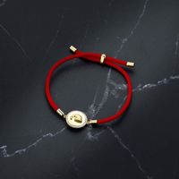 Ig Style Simple Style Round Hat Rope Copper Plating Inlay Rhinestones Gold Plated Women's Bracelets main image 5