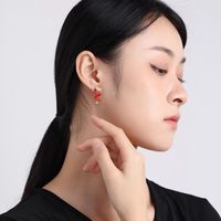 1 Pair Ig Style Simple Style Dragon Plating Inlay Alloy Rhinestones Gold Plated Ear Studs main image 6