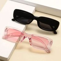 Hip-hop Cool Style Solid Color Resin Square Full Frame Women's Sunglasses sku image 1