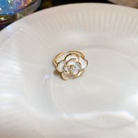 Vintage Style Oval Flower Copper Enamel Inlay Zircon Rings sku image 18