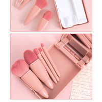 Solid Color Green Skin Color Peach Plastic Plastic Handgrip Makeup Brushes 5 Pieces main image 5