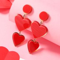 1 Pair Romantic Heart Shape Arylic Drop Earrings main image 3
