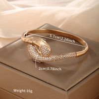 Elegant Xuping Simple Style Geometric Alloy Plating Inlay Artificial Diamond 18k Gold Plated Women's Bangle sku image 1