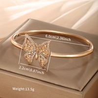 Elegant Xuping Schmetterling Legierung Überzug Inlay Künstlicher Diamant 18 Karat Vergoldet Frau Armreif sku image 1