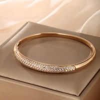 Elegant Xuping Simple Style Round Alloy Plating Inlay Artificial Diamond 18k Gold Plated Women's Bangle main image 1