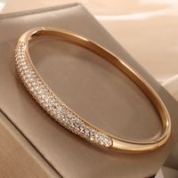Elegant Xuping Simple Style Round Alloy Plating Inlay Artificial Diamond 18k Gold Plated Women's Bangle main image 3
