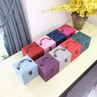 Classic Style Solid Color Flannel Rivet Jewelry Boxes main image 1