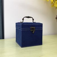 Classic Style Solid Color Flannel Rivet Jewelry Boxes sku image 6
