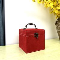 Classic Style Solid Color Flannel Rivet Jewelry Boxes sku image 5