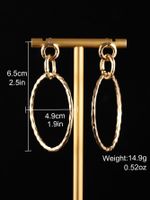 1 Pair Exaggerated Solid Color Circle Alloy Drop Earrings main image 2