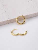 1 Pair Simple Style Solid Color Plating Copper 18k Gold Plated Earrings main image 4