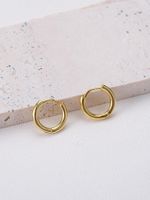 1 Pair Simple Style Solid Color Plating Copper 18k Gold Plated Earrings main image 3