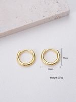 1 Pair Simple Style Solid Color Plating Copper 18k Gold Plated Earrings main image 2