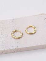 1 Pair Simple Style Solid Color Plating Copper 18k Gold Plated Earrings main image 5