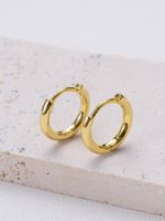 1 Pair Simple Style Solid Color Plating Copper 18k Gold Plated Earrings main image 1