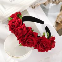 Frau Einfacher Stil Klassischer Stil Blume Tuch Applikationen Haarband main image 1