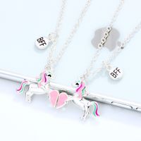 Cartoon Style Cute Flamingo Unicorn Cat Alloy Girl's Pendant Necklace main image 5