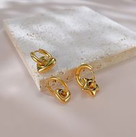 1 Pair Retro Star Heart Shape Plating Titanium Steel 18k Gold Plated Drop Earrings main image 4
