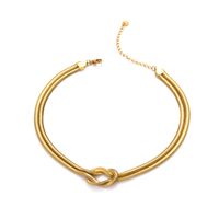 Simple Style Knot Stainless Steel Plating 18k Gold Plated Bracelets Necklace main image 7
